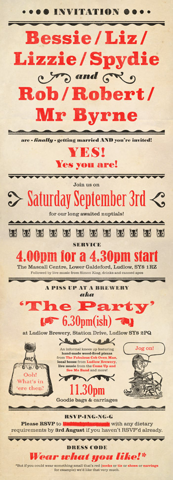 Liz & Rob wedding invitation