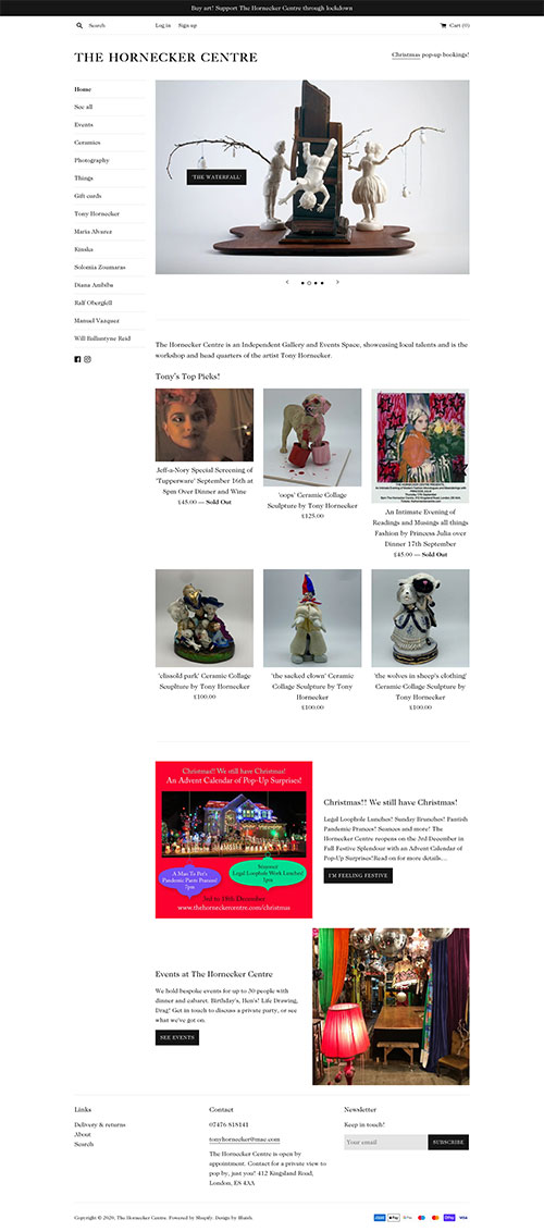 The Hornecker Centre Shopify e-commerce website